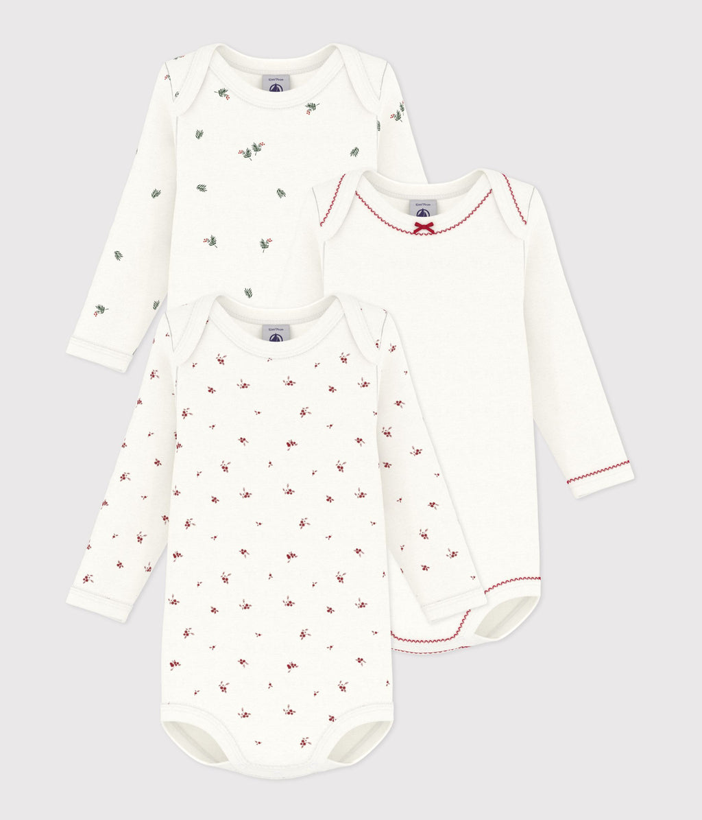 lot de bodies manches longues en coton imprime bebe