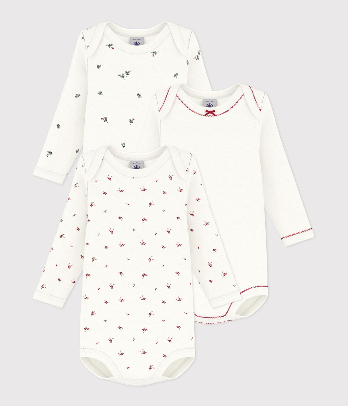 lot de bodies manches longues en coton imprime bebe
