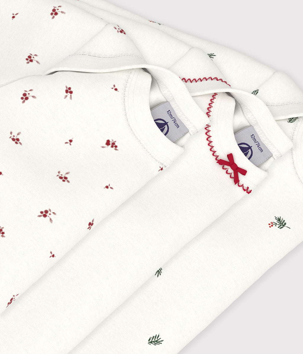 lot de bodies manches longues en coton imprime bebe