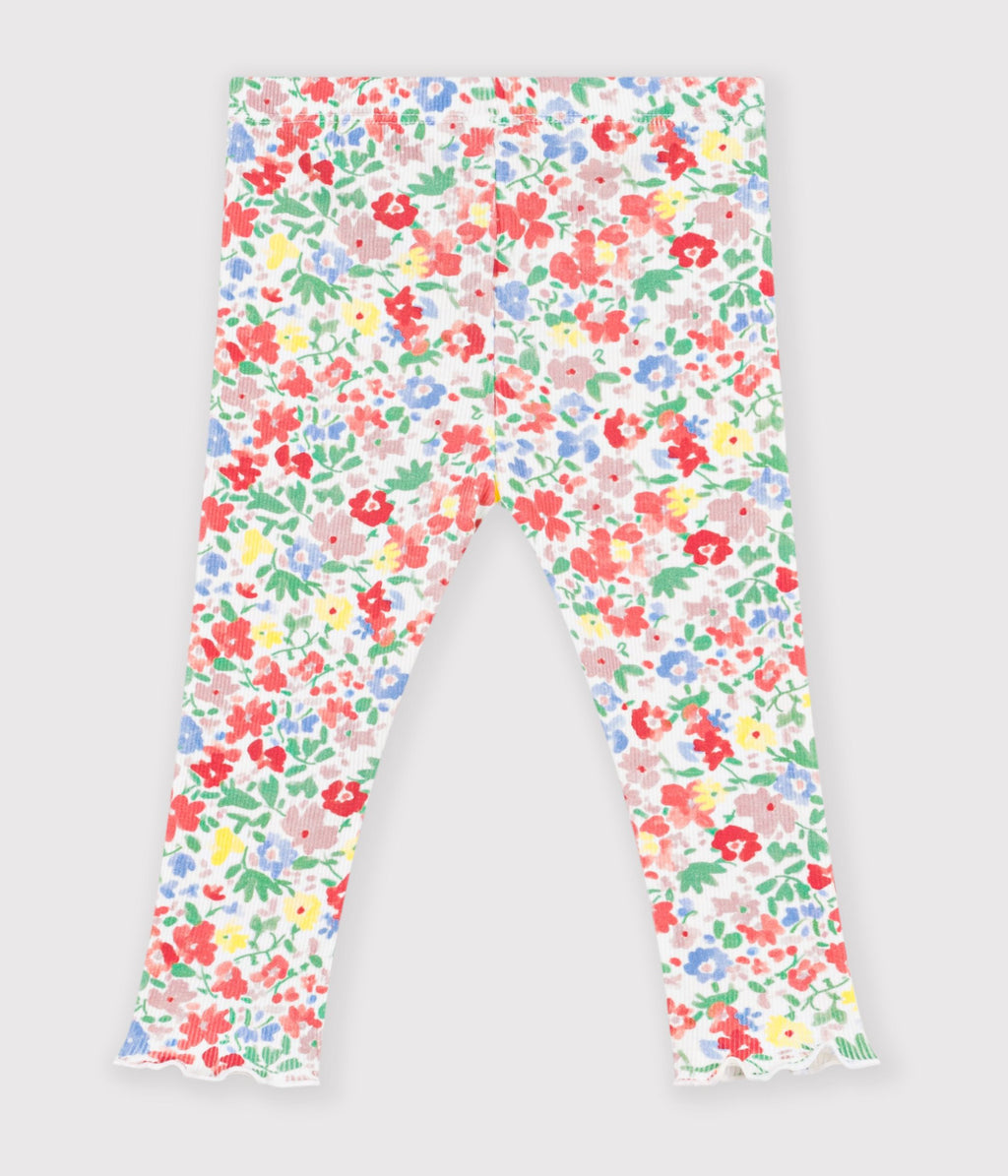 legging bebe en coton imprime fleurs