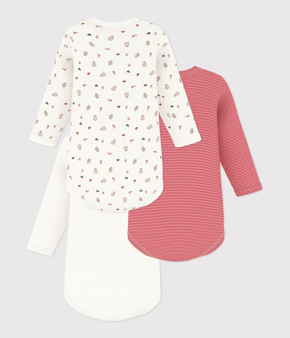 lot de bodies manches longues en coton imprime noel bebe