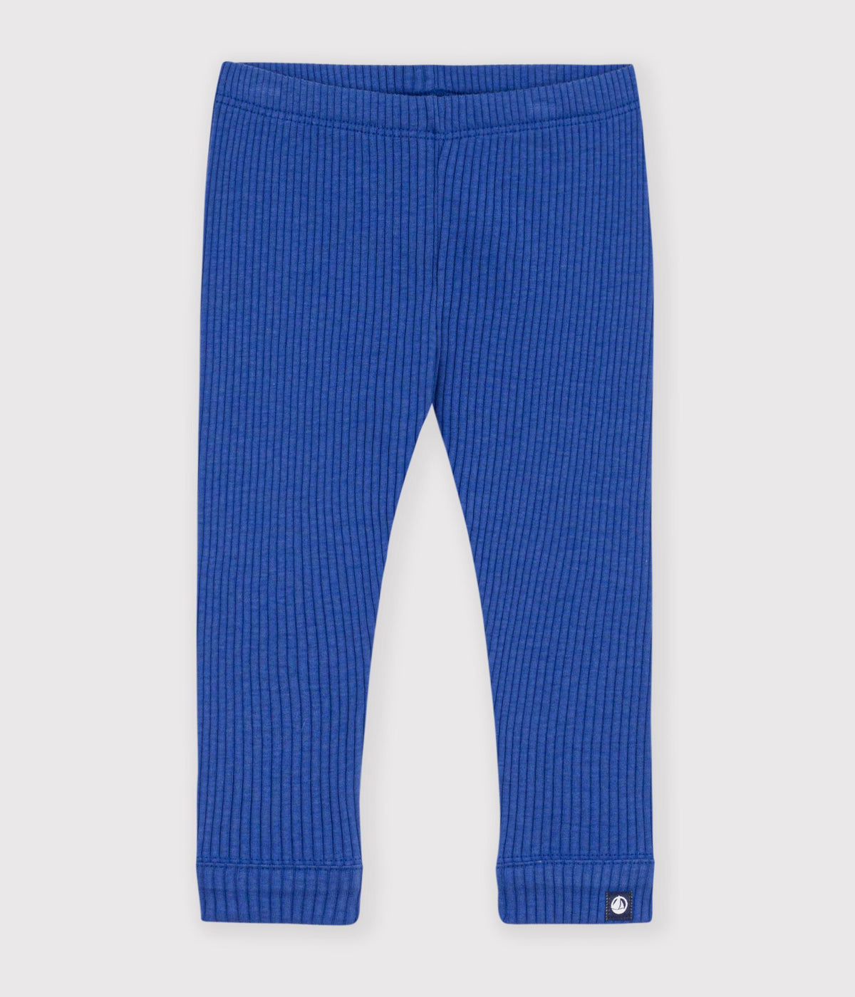 legging bebe en coton uni bleu