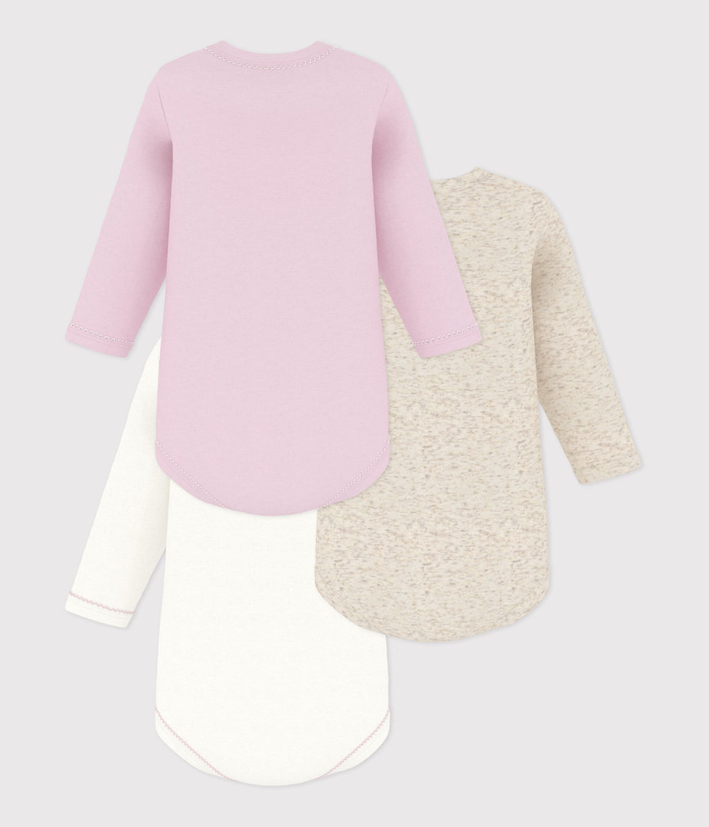 lot de bodies manches longues en coton uni bebe multicouleur