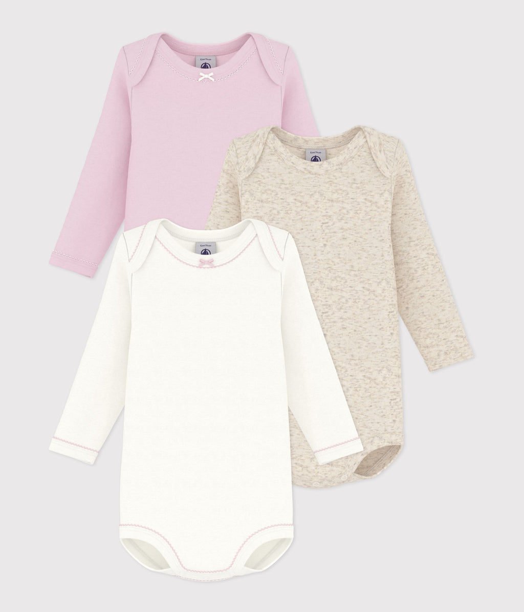 lot de bodies manches longues en coton uni bebe multicouleur