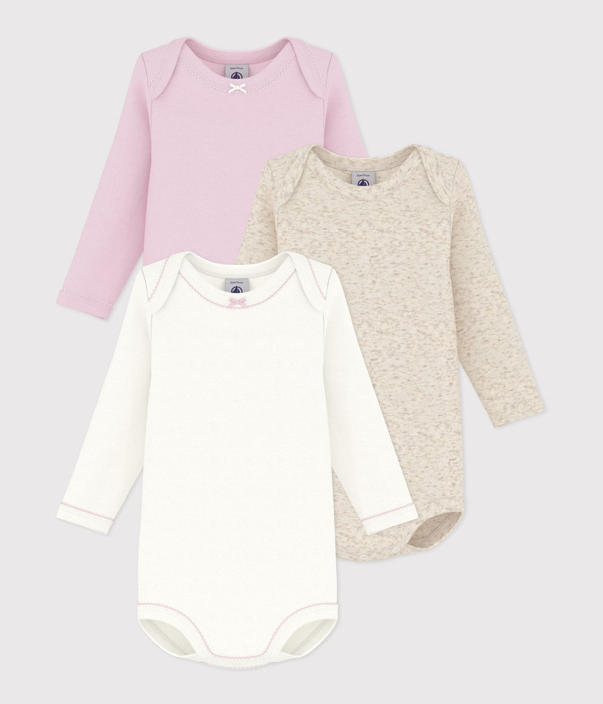 lot de bodies manches longues en coton uni bebe multicouleur
