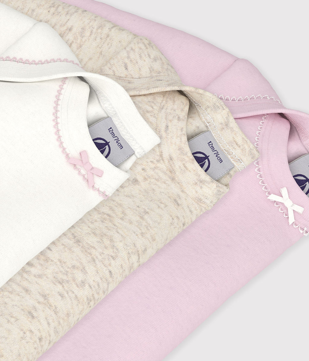 lot de bodies manches longues en coton uni bebe multicouleur