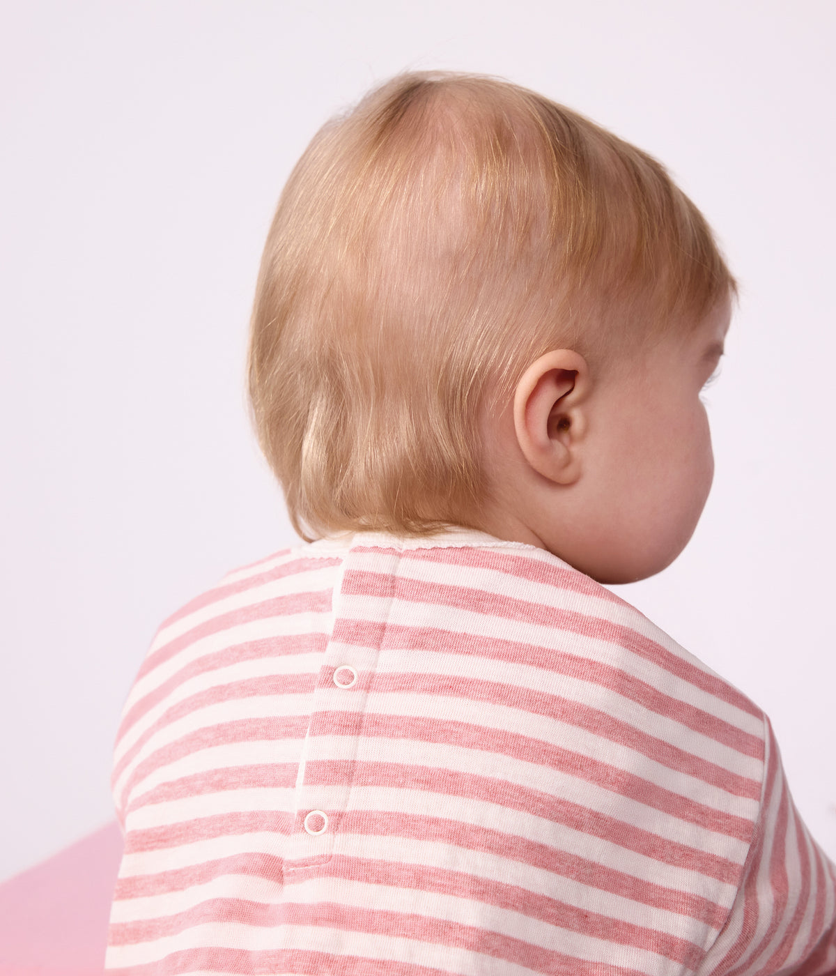 tee shirt bebe en coton manches longues a rayures rose