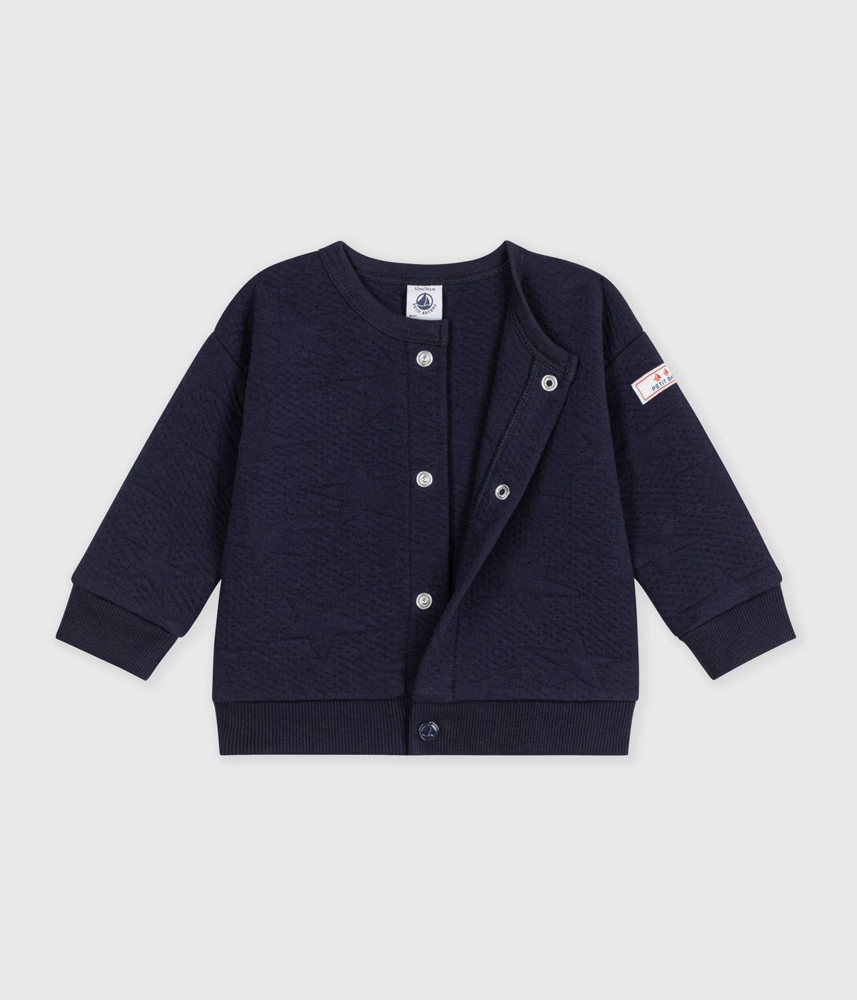 cardigan bebe en coton epais motifs etoiles bleu marine