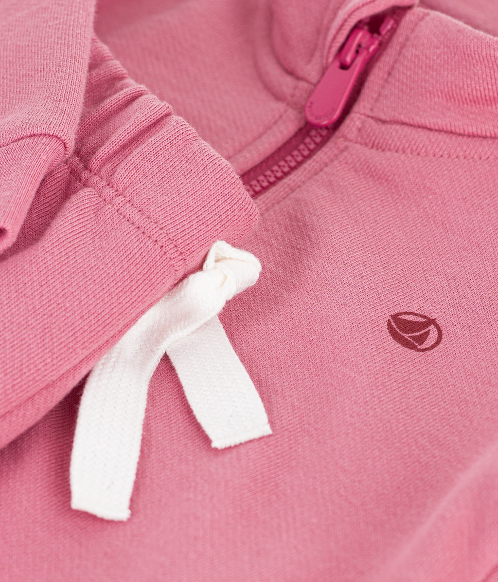 ensemble sweatshirt et pantalon bebe en coton uni rose