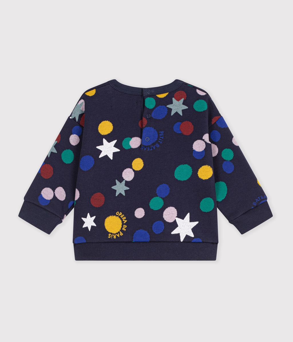 Sweatshirt bébé en coton imprimé animalier