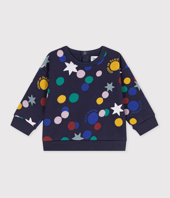 Sweatshirt bébé en coton imprimé animalier