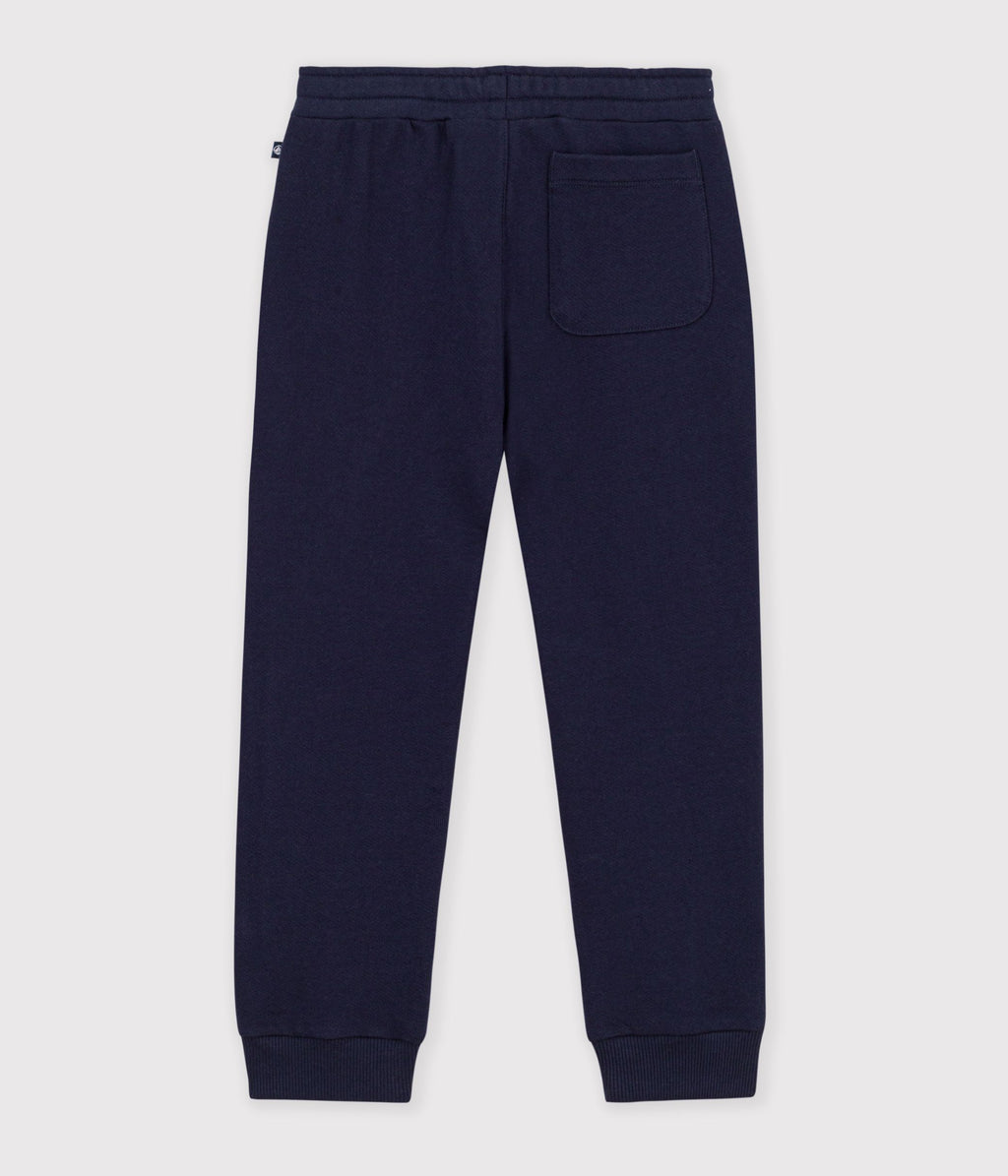 pantalon de jogging enfant en coton uni bleu marine
