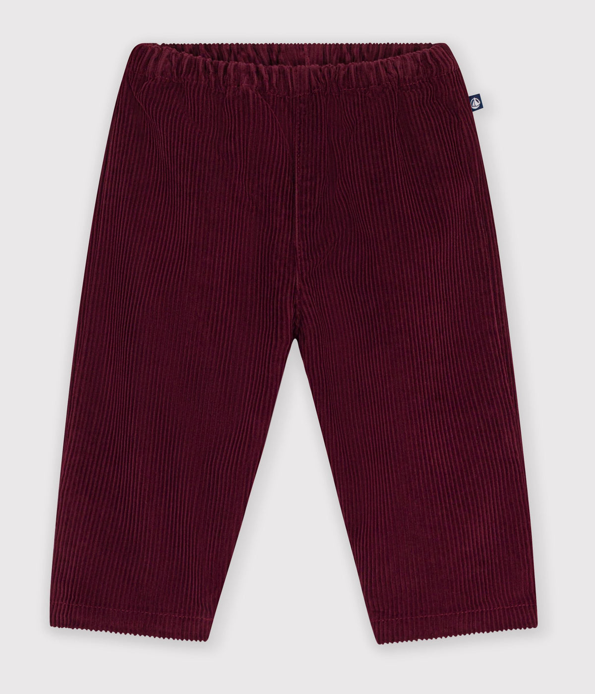 pantalon bebe en velours uni bordeaux