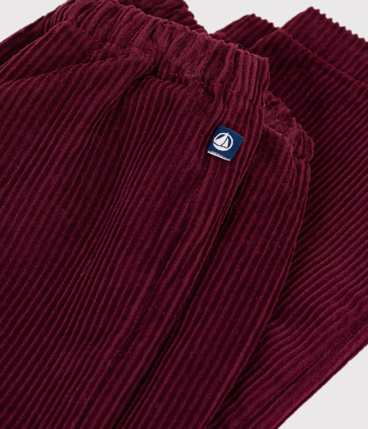 pantalon bebe en velours uni bordeaux