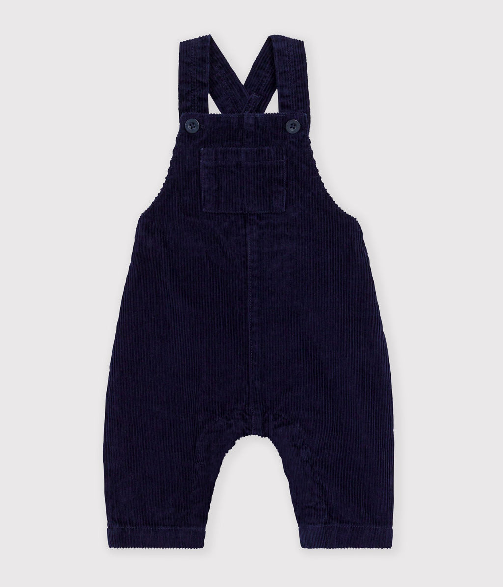 Salopette bébé en velours jambes longues unie - Soir Petit Bateau