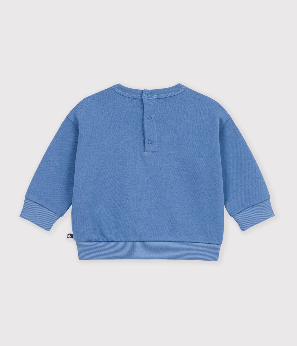 sweatshirt bebe en coton uni et sa broderie