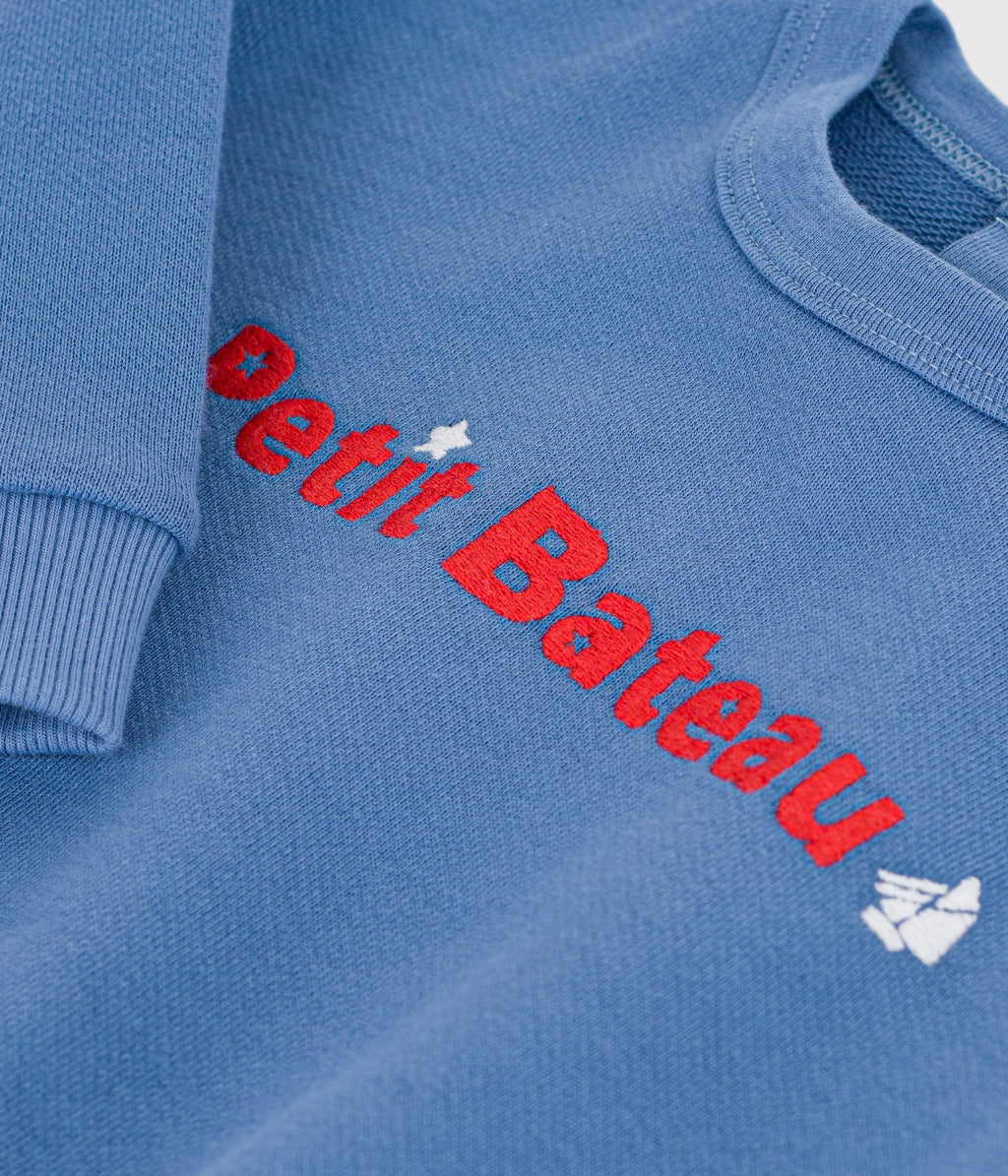 sweatshirt bebe en coton uni et sa broderie