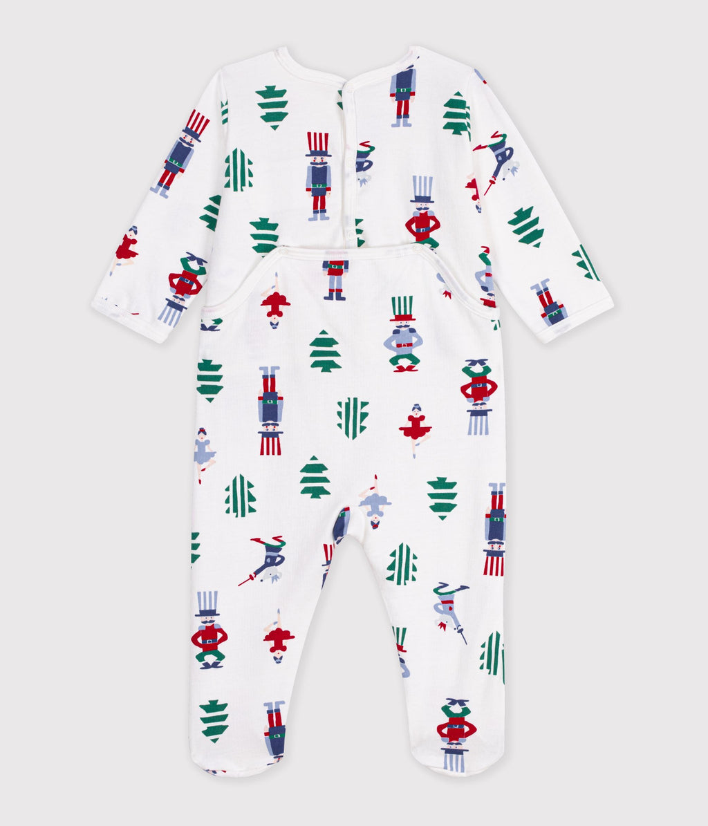 pyjama bebe en molleton ouverture dos imprime noel