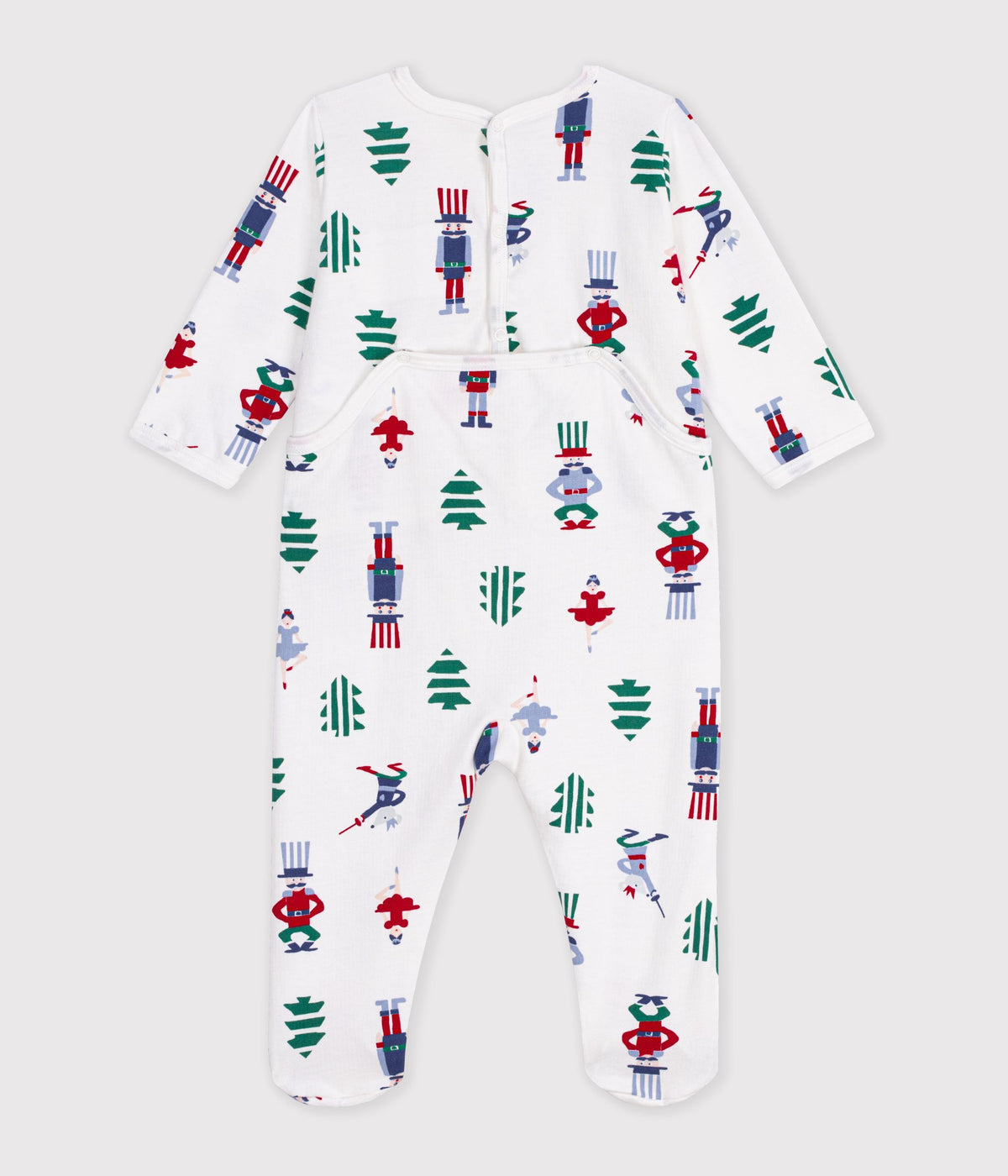 pyjama bebe en molleton ouverture dos imprime noel