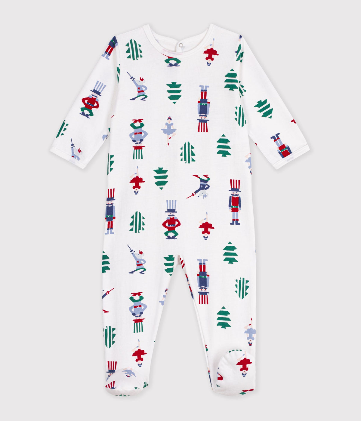 pyjama bebe en molleton ouverture dos imprime noel