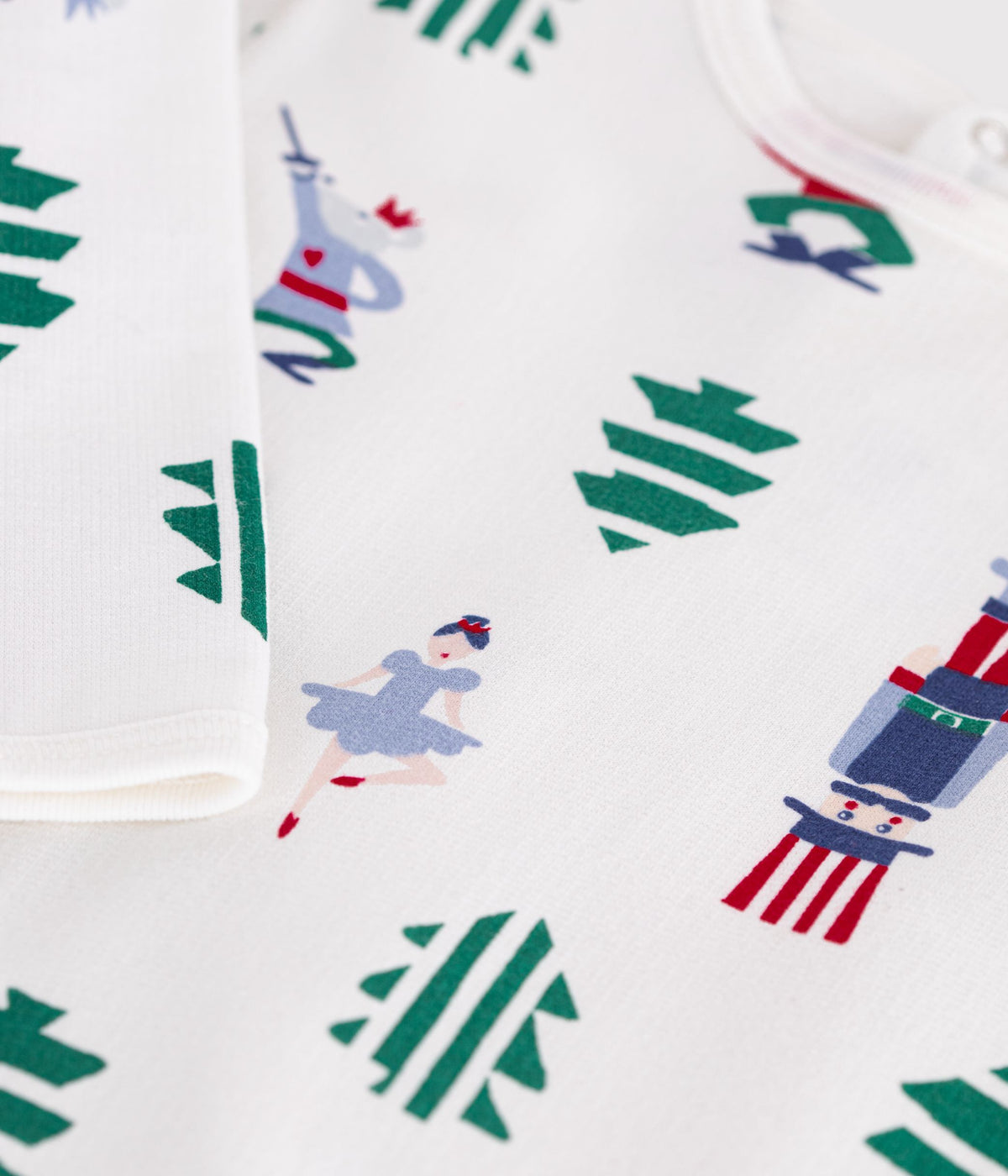 pyjama bebe en molleton ouverture dos imprime noel