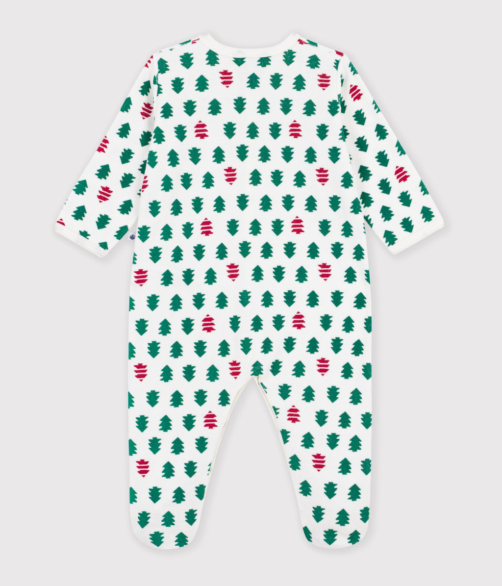 pyjama bebe en velours imprime sapins