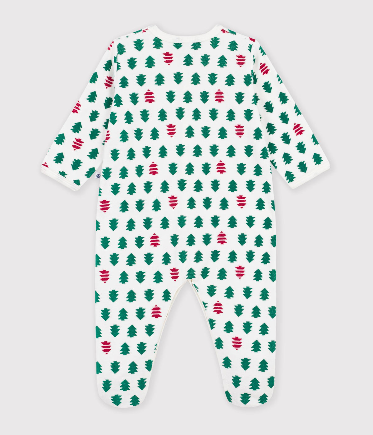 pyjama bebe en velours imprime sapins
