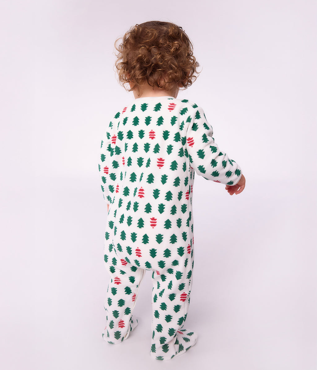 pyjama bebe en velours imprime sapins