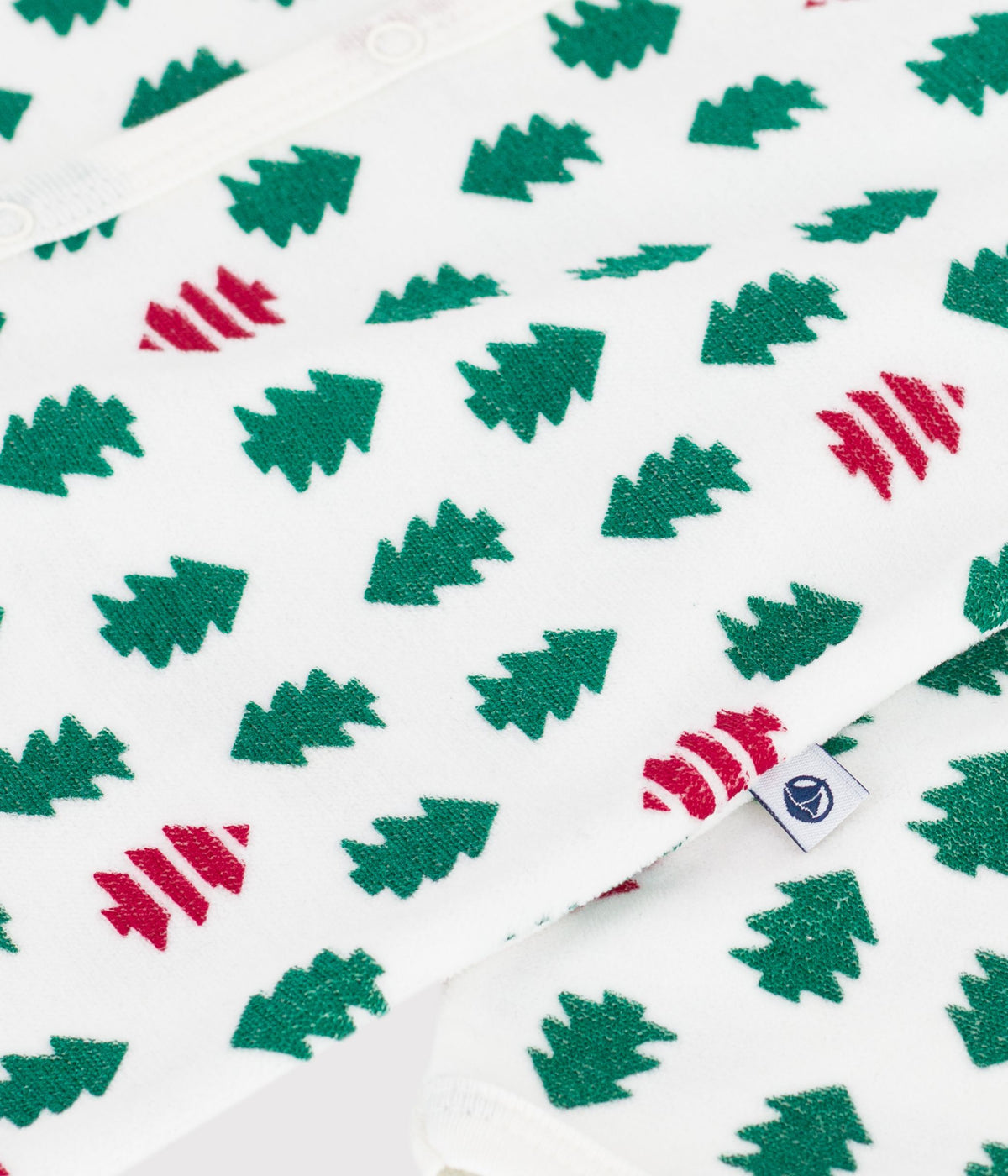 pyjama bebe en velours imprime sapins