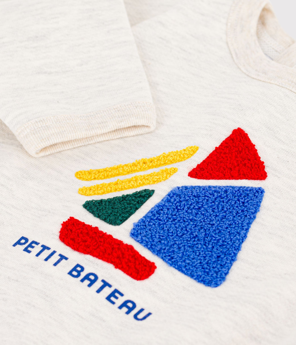 sweatshirt bebe en coton uni et motif bateau