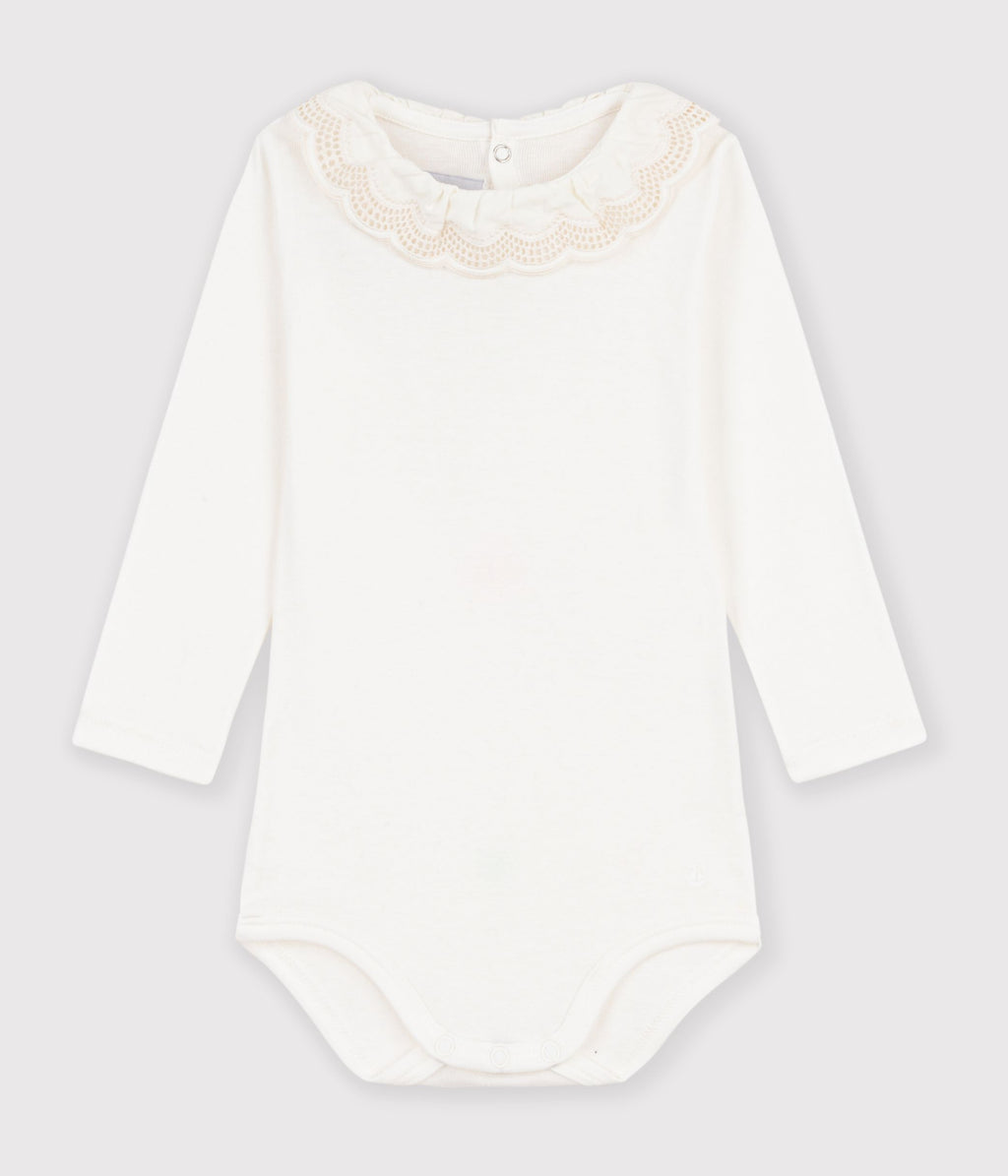body bebe en coton uni a col