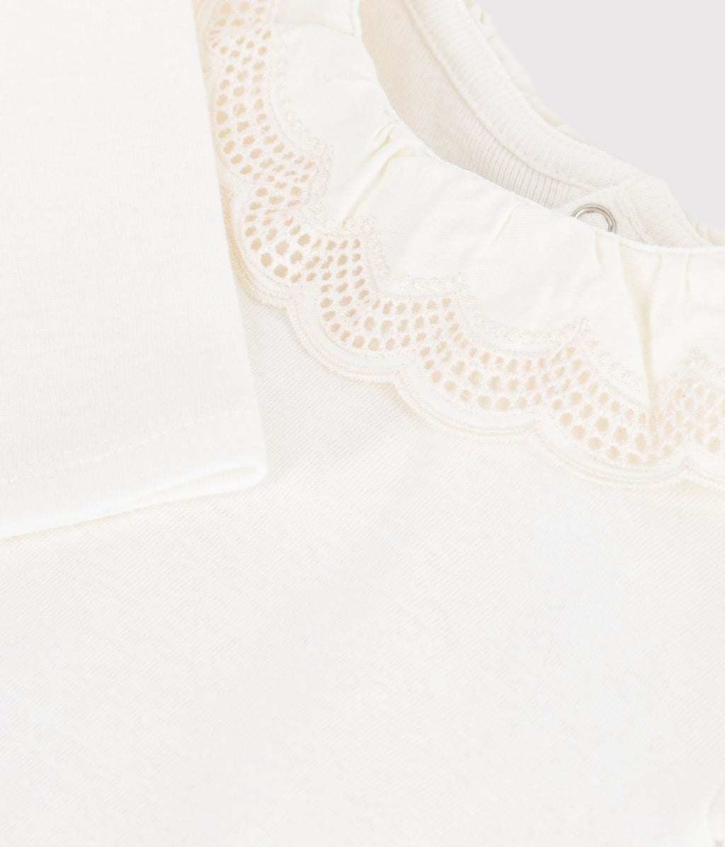 body bebe en coton uni a col