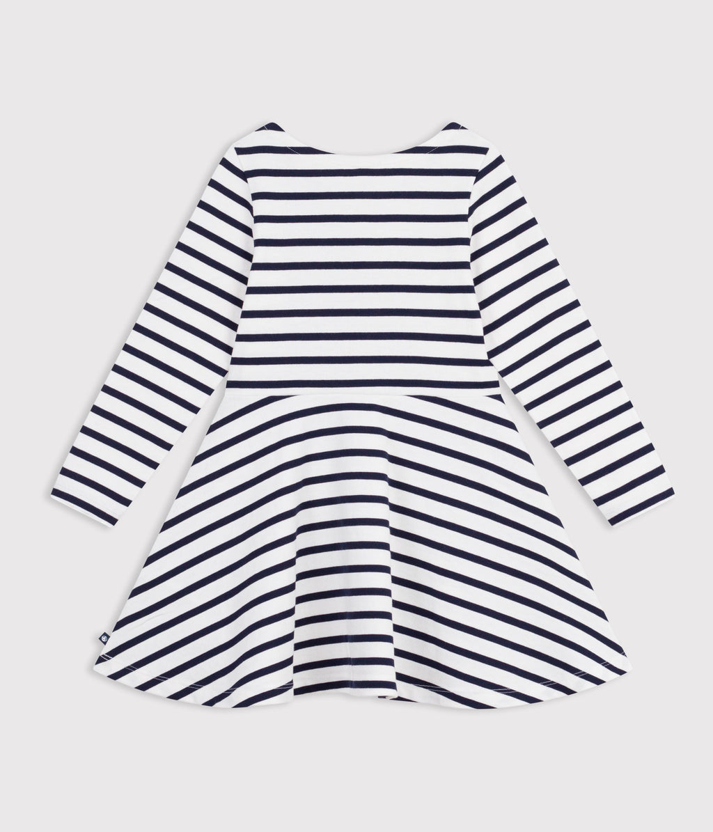 robe enfant en coton manches longues a rayures