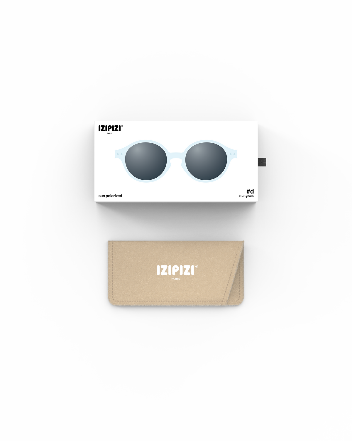 Lunettes solaires enfant Izipizi Sweet Blue forme D Baby packaging