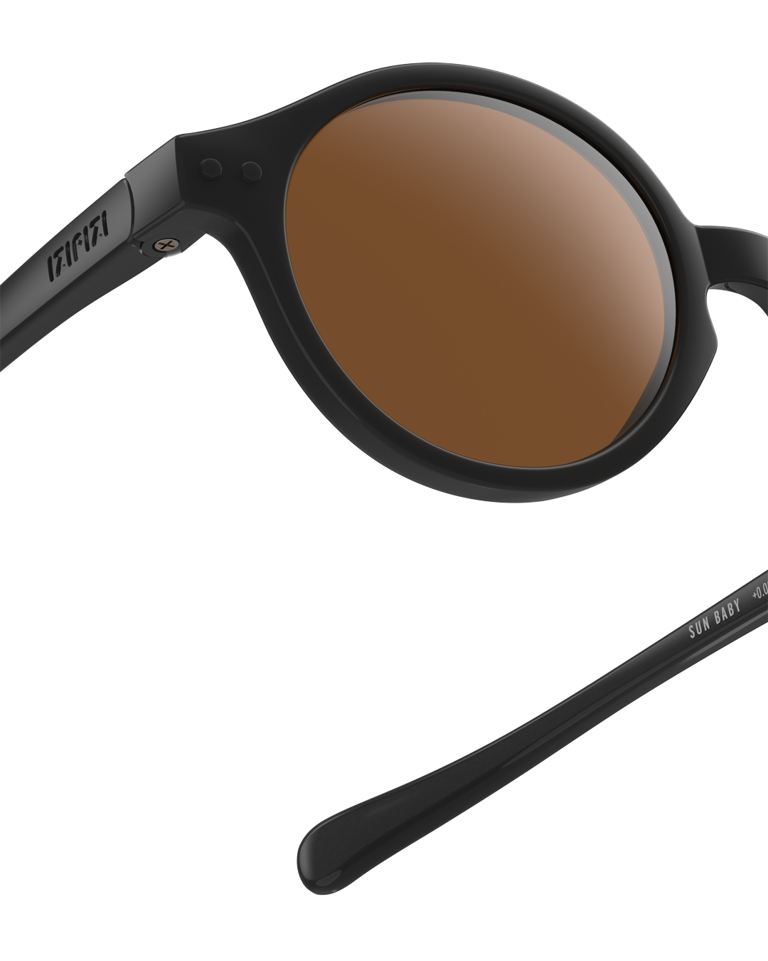 Lunettes solaires bebe Izipizi Black Road forme D Baby trois quarts