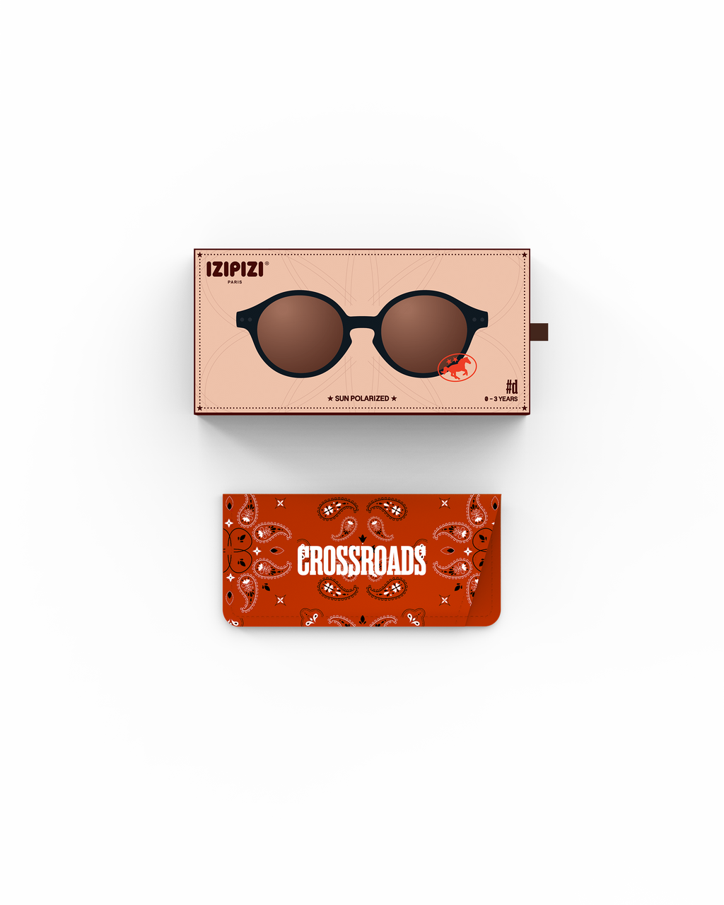 Lunettes solaires bebe Izipizi Black Road forme D Baby packaging