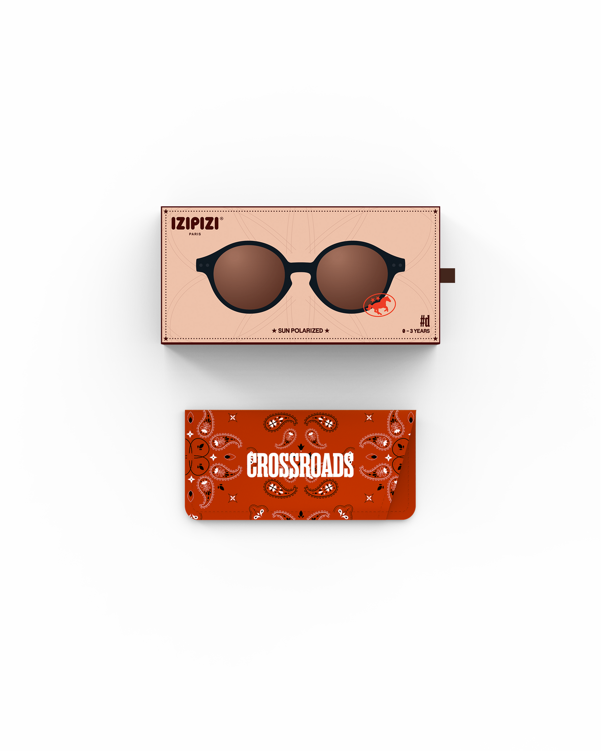 Lunettes solaires bebe Izipizi Black Road forme D Baby packaging
