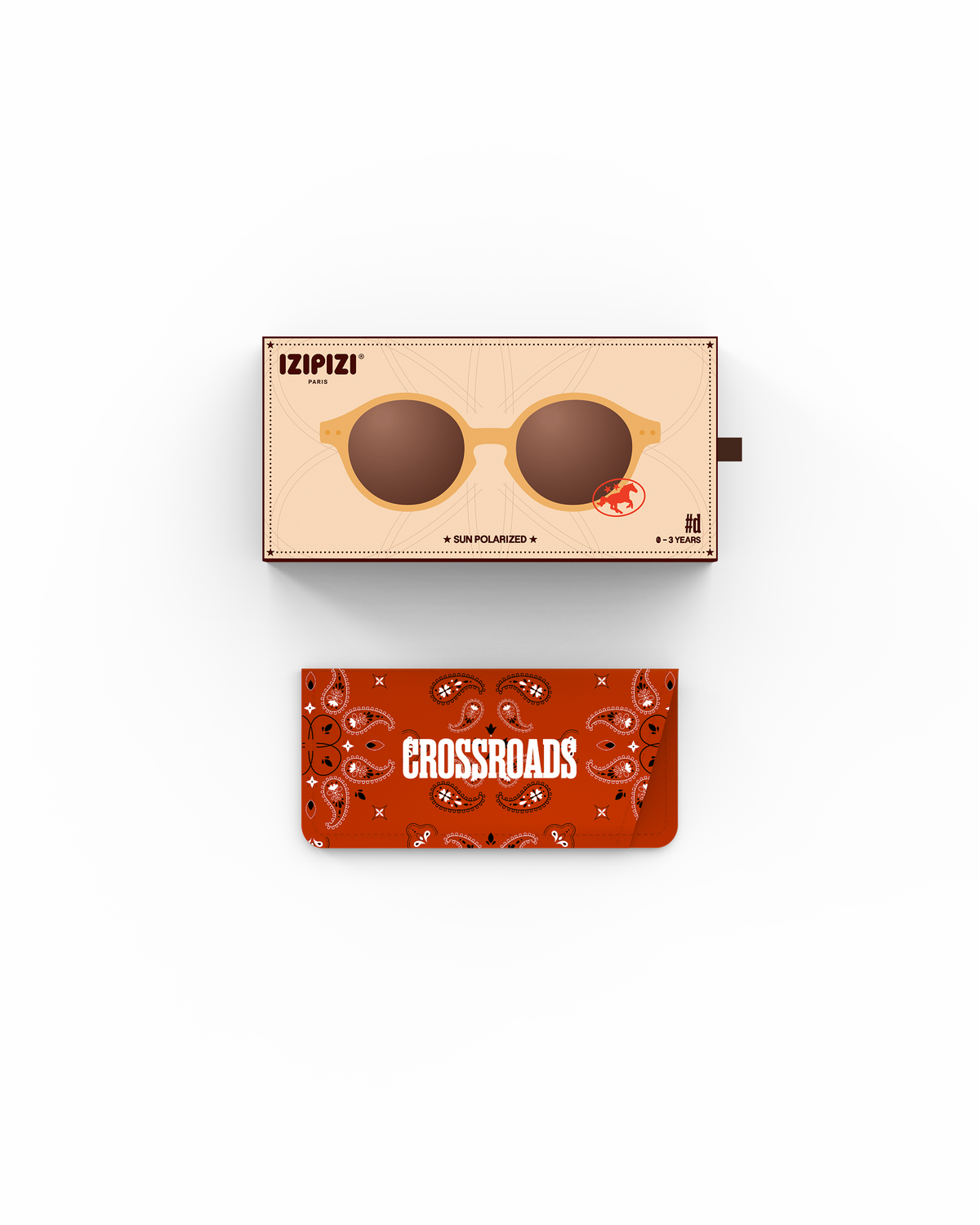 Lunettes solaires bebe Izipizi Golden Canyon forme D Baby packaging