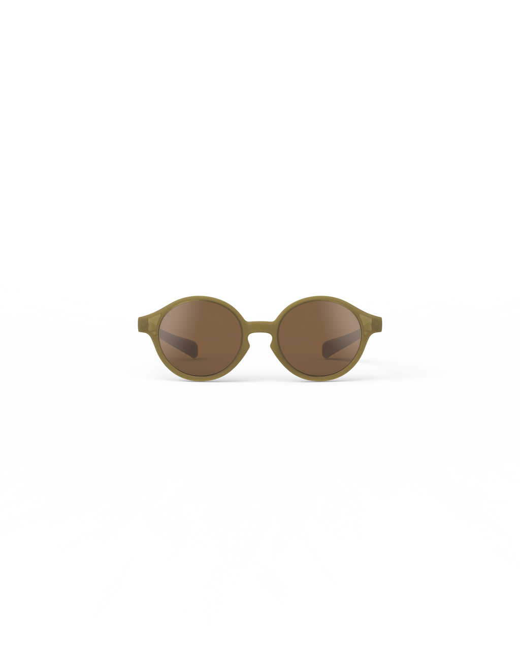 Lunettes solaires enfant Izipizi Glossy Kaki forme D Baby vue de face