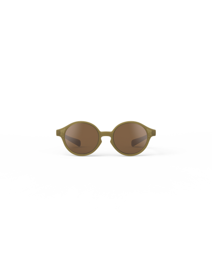Lunettes solaires enfant Izipizi Glossy Kaki forme D Baby vue de face