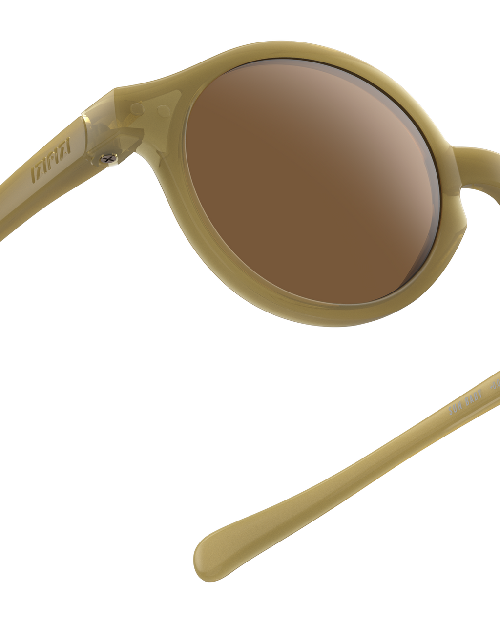 Lunettes solaires enfant Izipizi Glossy Kaki forme D Baby detail monture