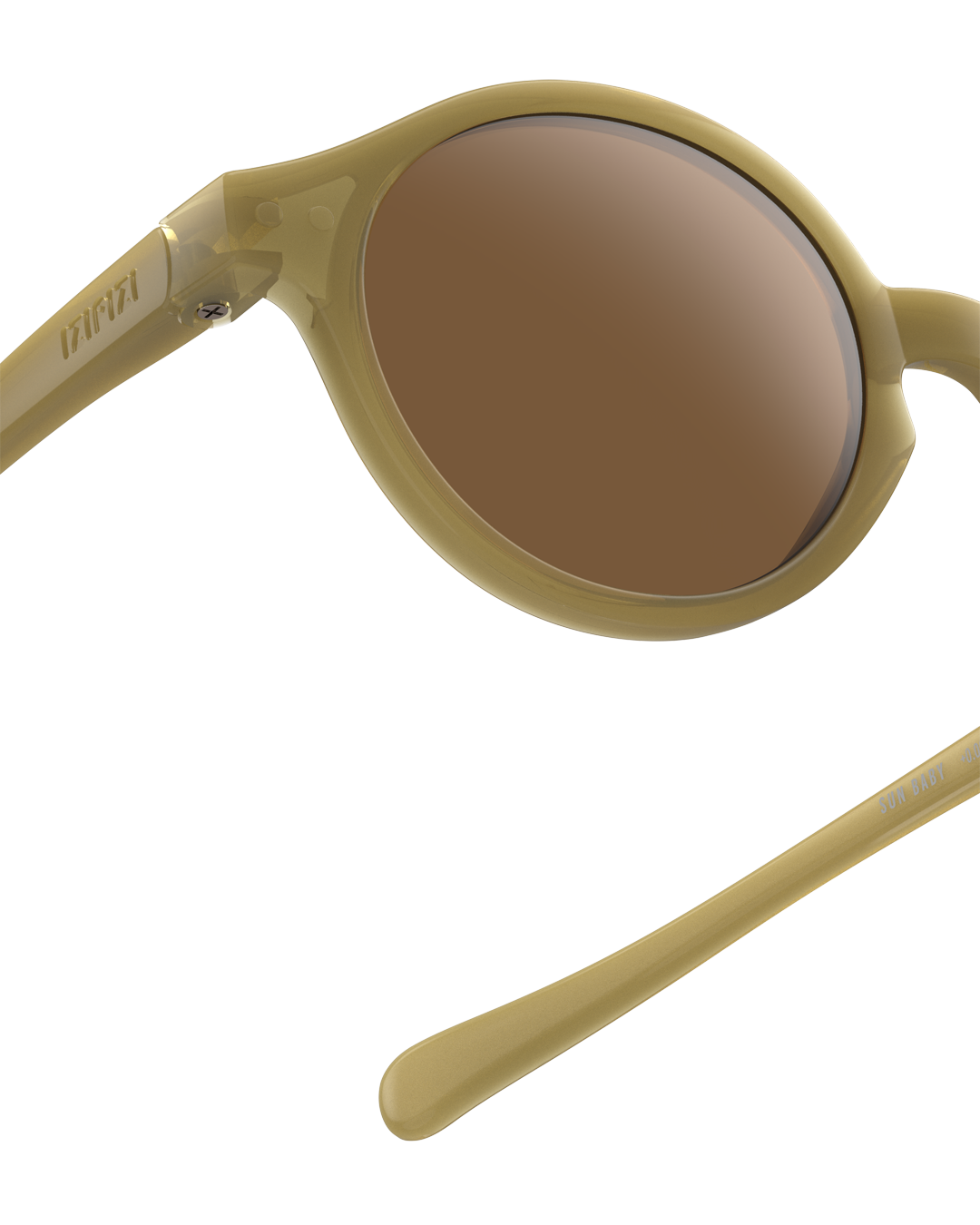 Lunettes solaires enfant Izipizi Glossy Kaki forme D Baby detail monture
