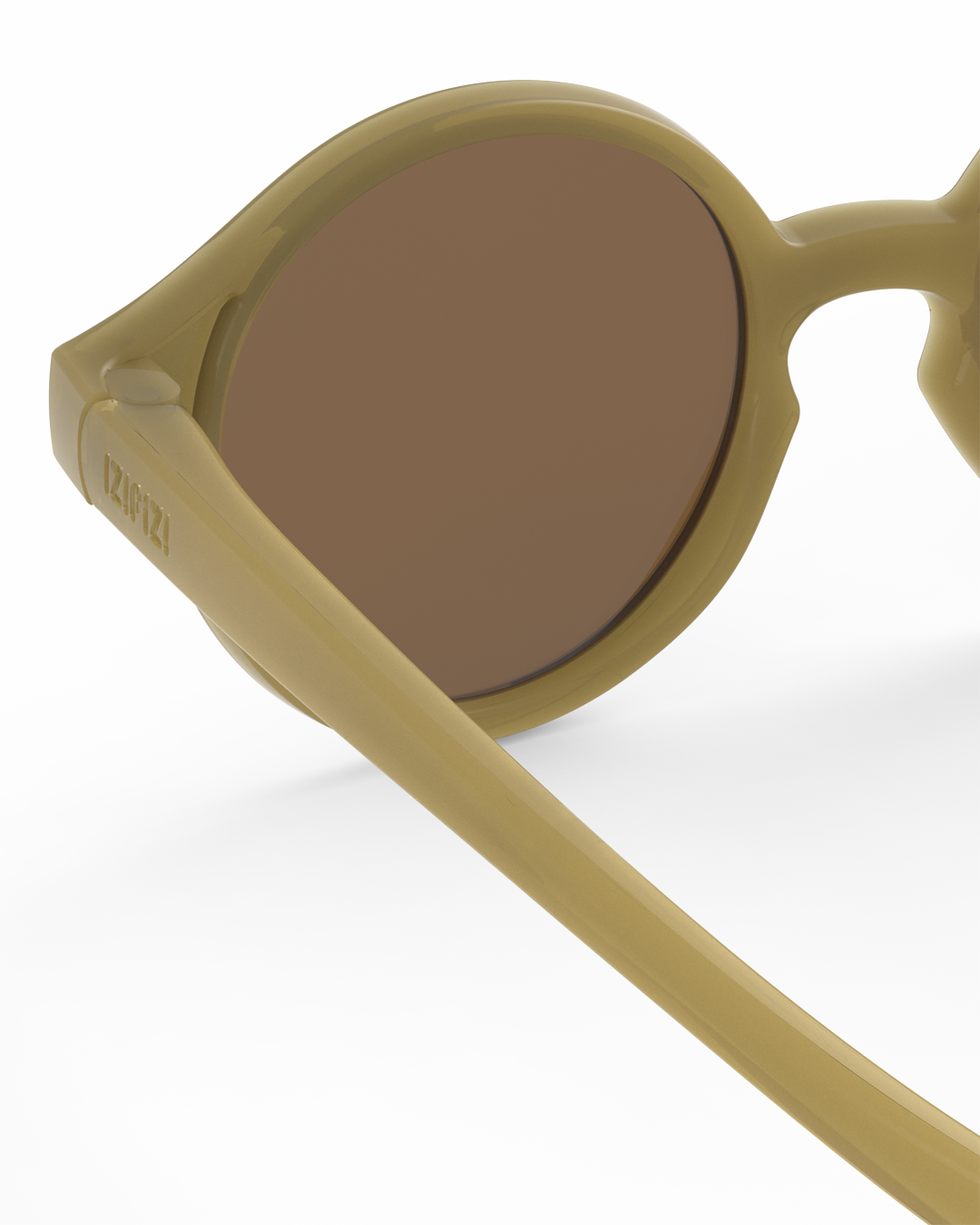 Lunettes solaires enfant Izipizi Glossy Kaki forme D Baby detail interieur