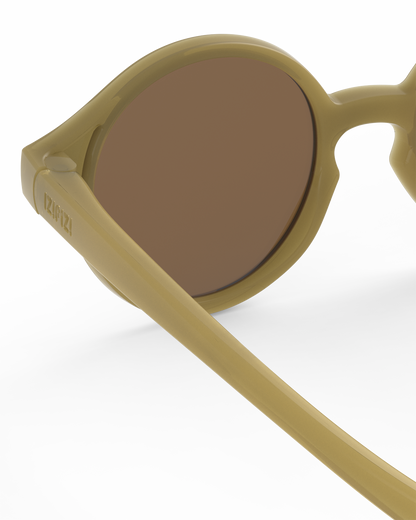 Lunettes solaires enfant Izipizi Glossy Kaki forme D Baby detail interieur