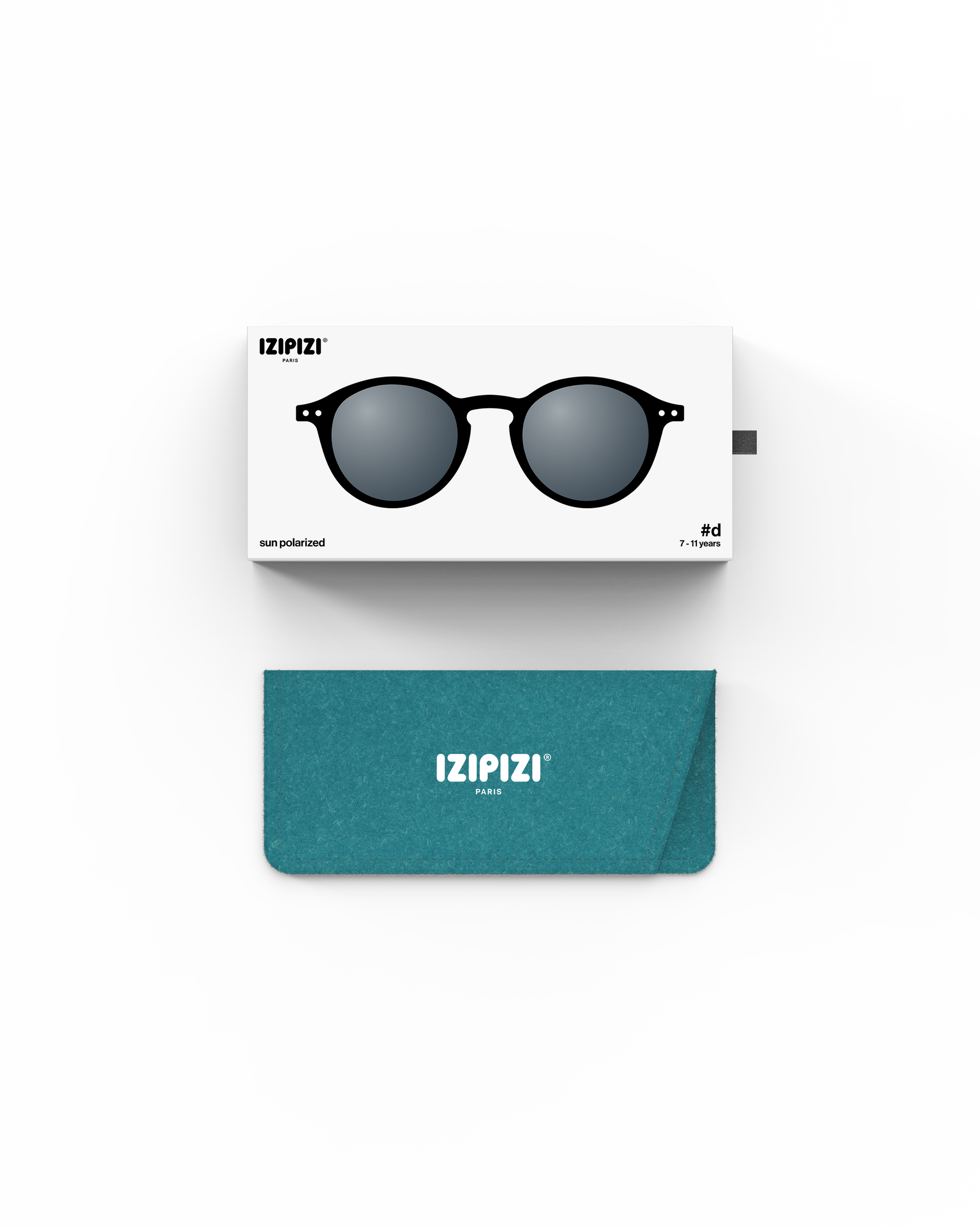 Lunettes solaires enfant Izipizi Black forme D Junior packaging