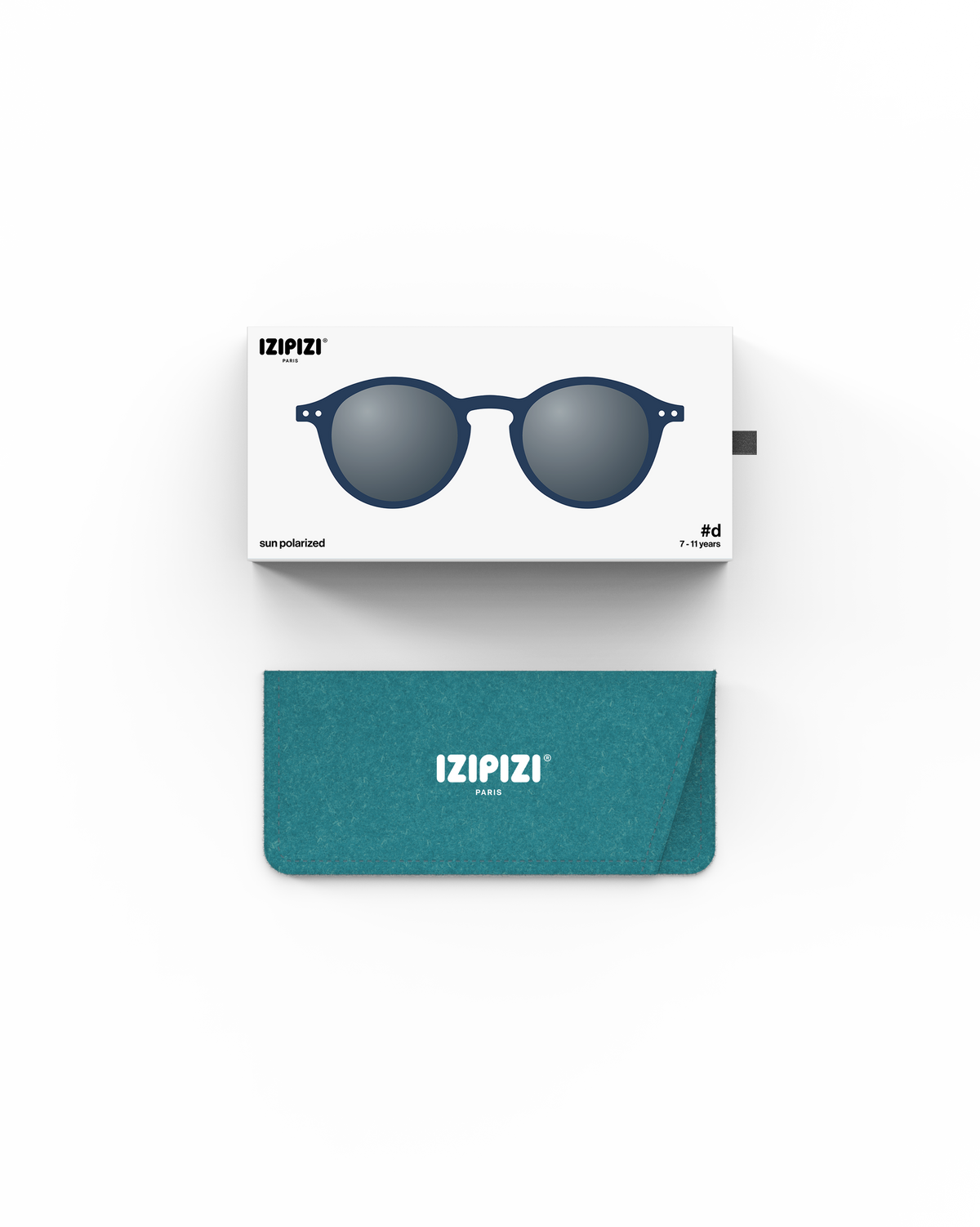 Lunettes solaires enfant Izipizi Navy Blue forme D Junior packaging