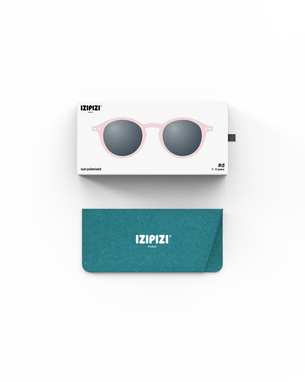 Lunettes solaires enfant Izipizi Pink forme D Junior packaging
