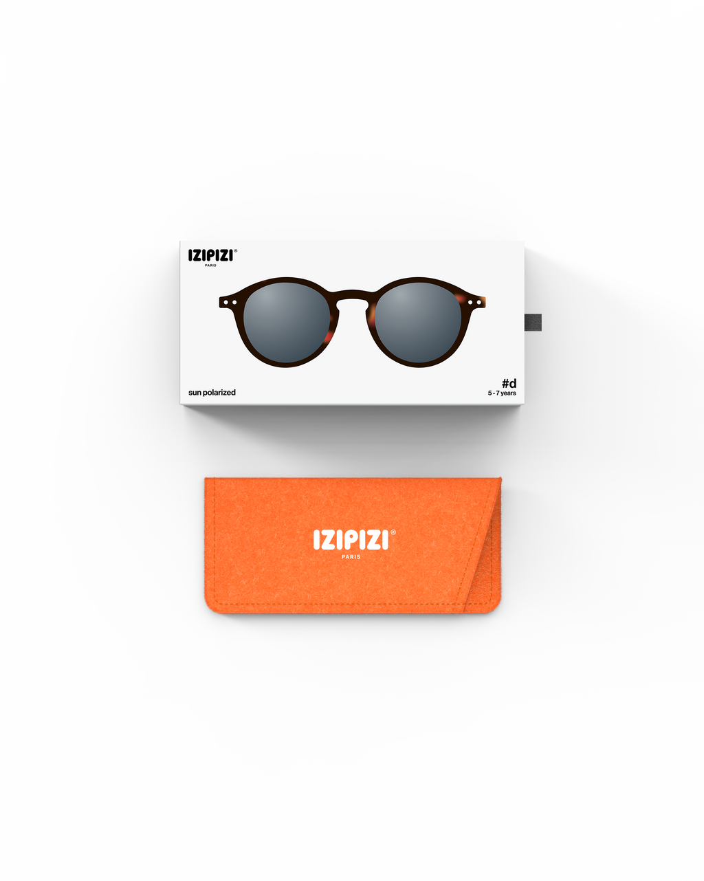 Lunettes solaires enfant Izipizi Tortoise forme D Kids Plus packaging