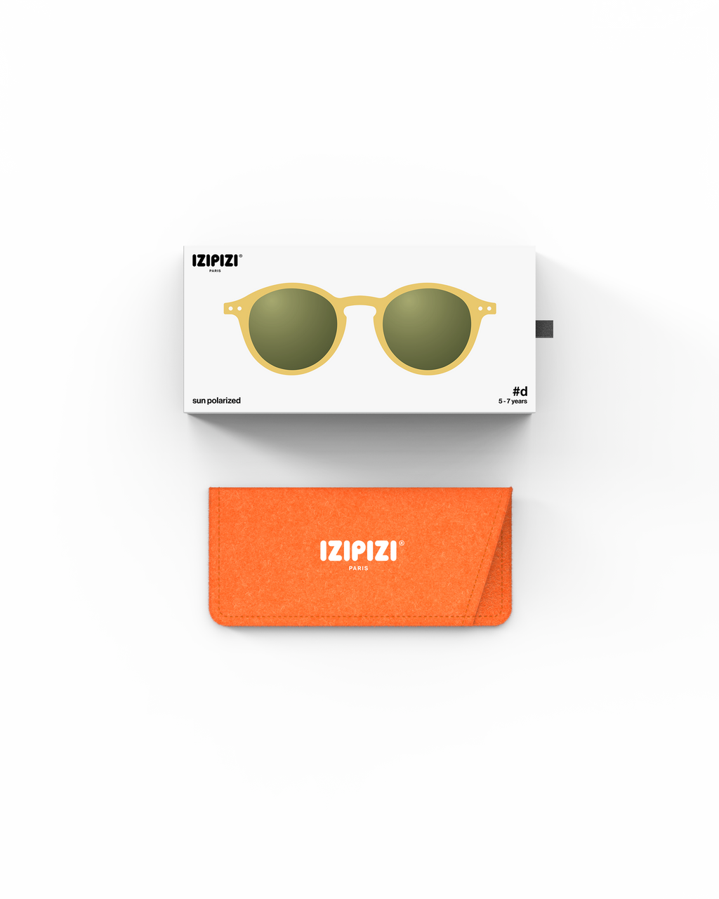 Lunettes solaires enfant Izipizi Yellow Honey forme D Kids Plus packaging