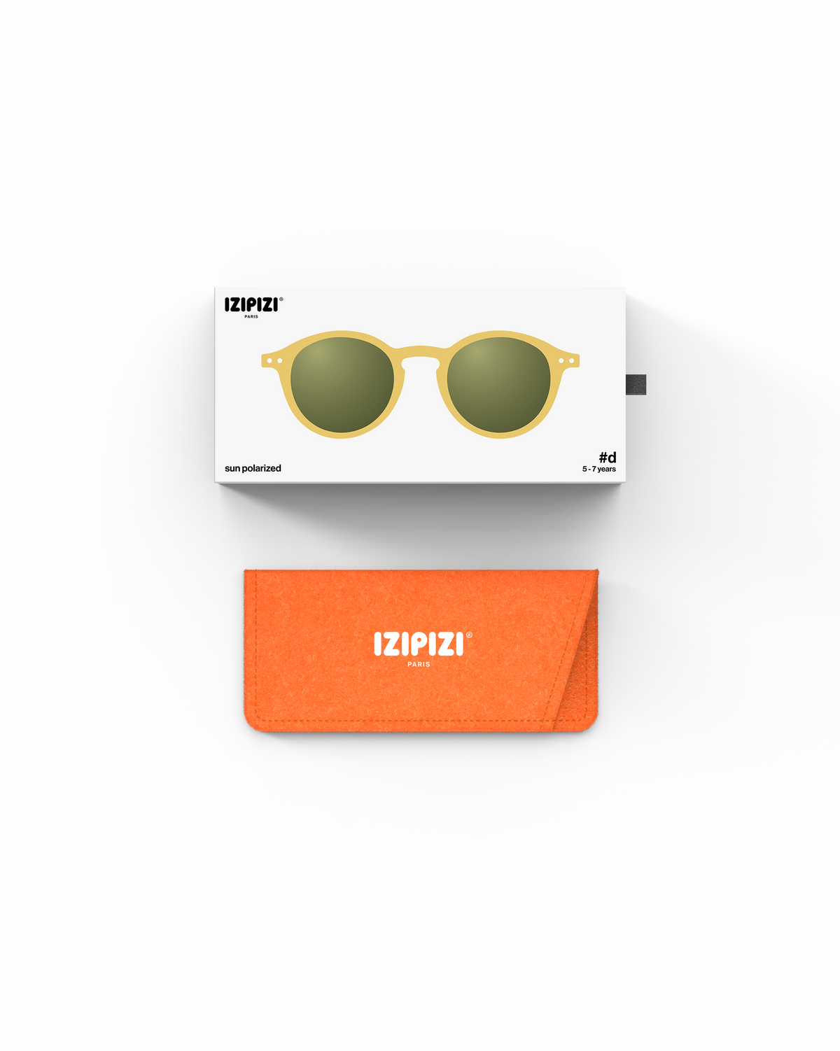 Lunettes solaires enfant Izipizi Yellow Honey forme D Kids Plus packaging